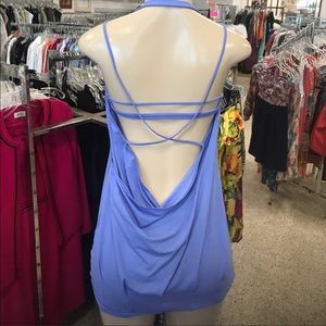 Lululemon Strappy Backless Periwinkle Workout Top